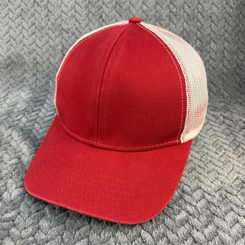 OC Sports Red and White Mesh Trucker Hat Snapback Baseball Cap OSFM